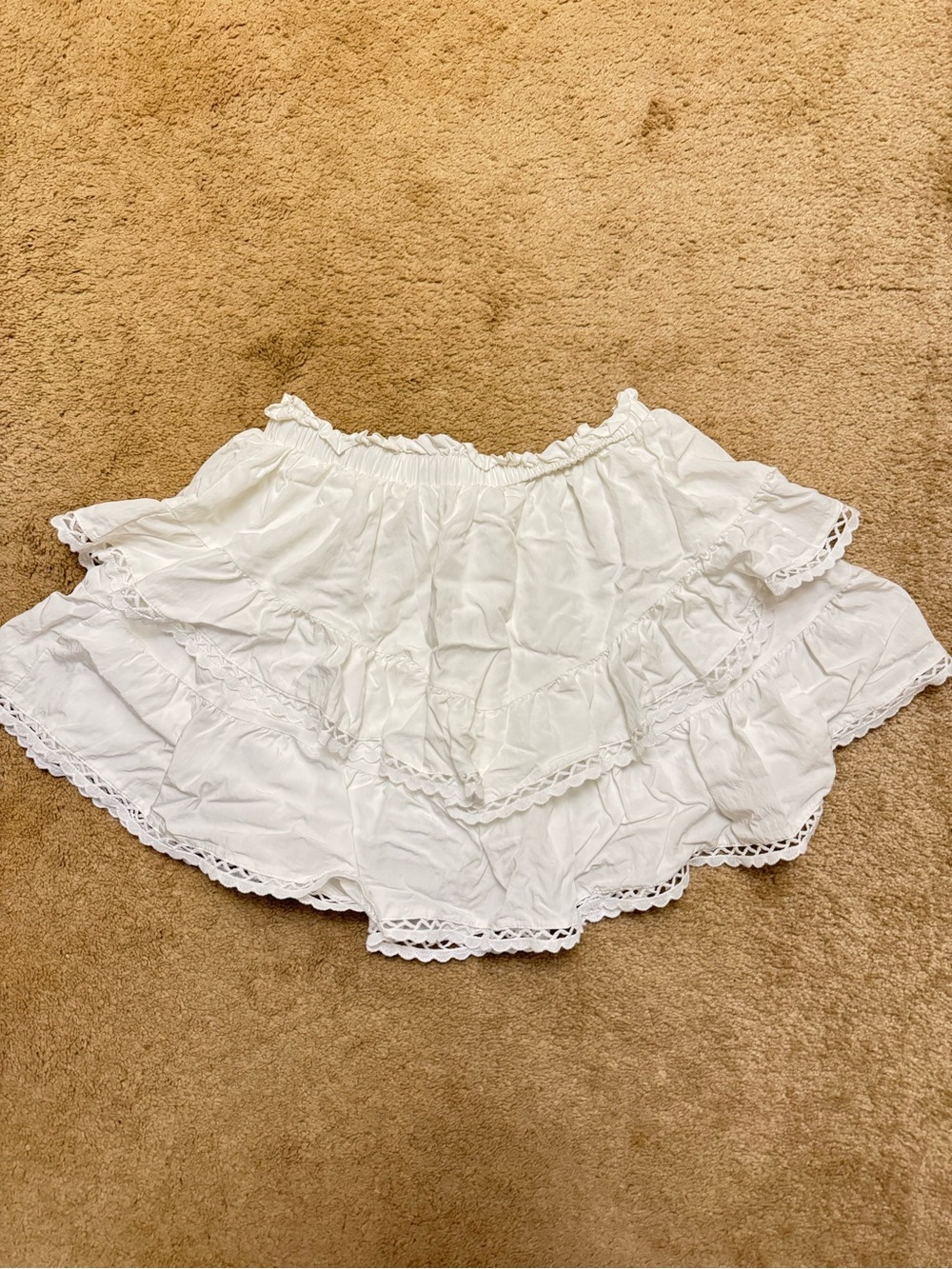 Amazon White Ruffled Mini Skirt